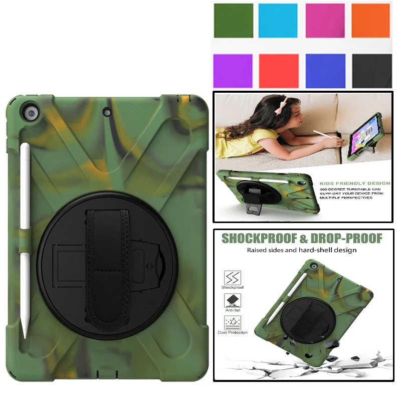 

Kids Shockproof Case for iPad Air 3 Pro 10.5" 2019 Coque Three Layer Shockproof Rugged Case 360 Degree Hand Strap Cover Funda