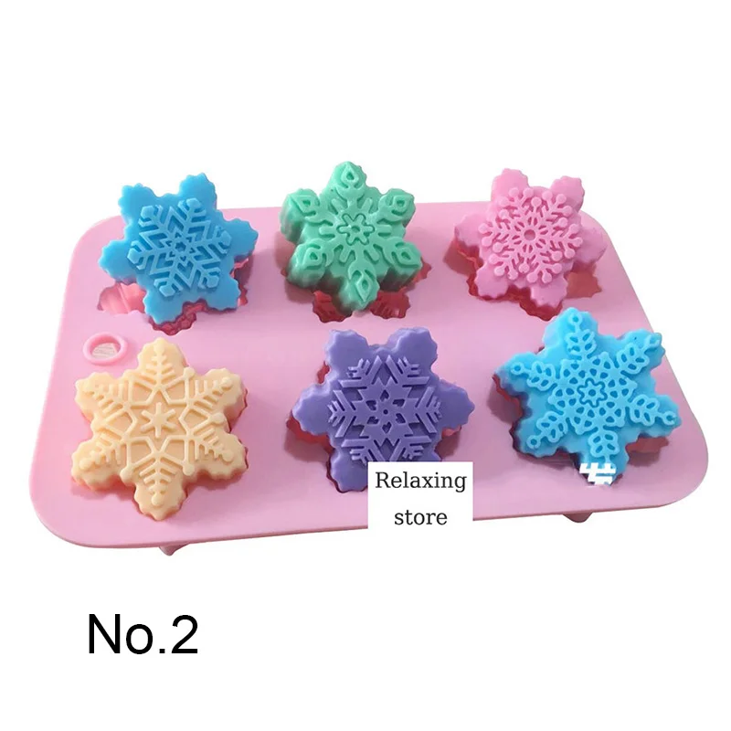 Снежинка Форма мыло силиконовые формы рождественские ароматический гипс
