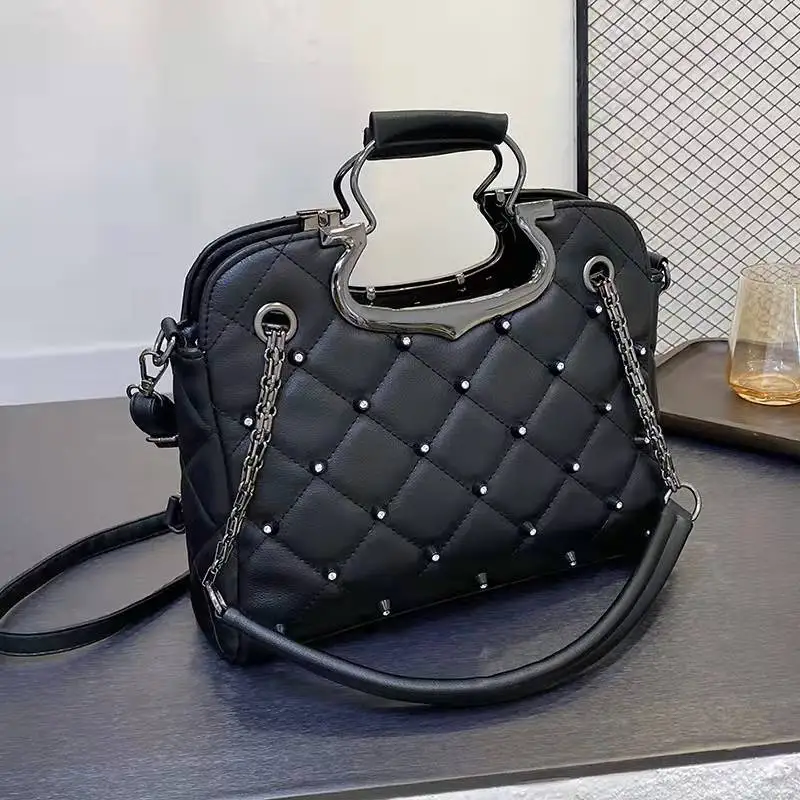 

Luxury handbags high-end design new products retro fashion single shoulder messenger rivet rhinestone handbangs