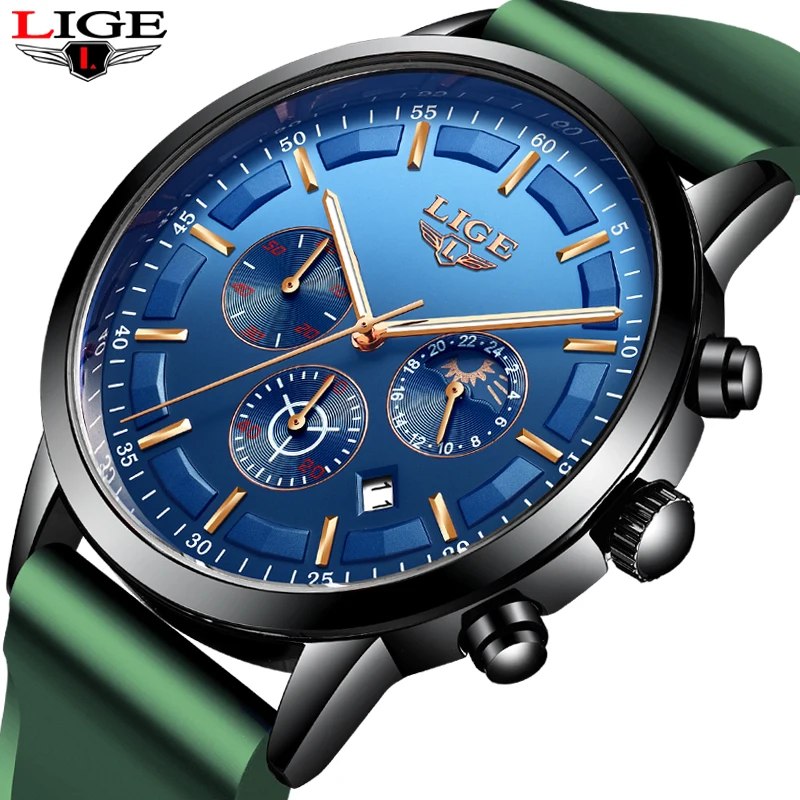 Relojes 2019 часы для мужчин LIGE модные спортивные кварцевые мужские Топ бренд