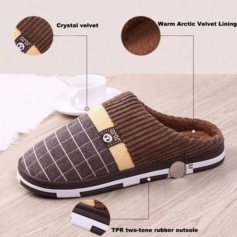 Теплые мужские тапочки 2020 горячие мягкие зимние комнатные для мужчин плюшевые