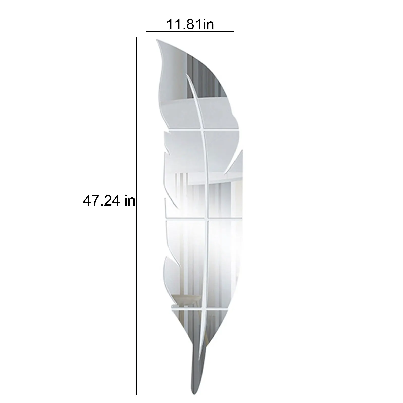 

Feather 3D Mirror Wall Sticker Home Decoration Living Room Bedroom Artist Home Vinyl Decal Acrylic Sticker Mural Wall Decoration