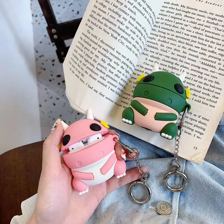 Чехол для AirPods, милый мультяшный силиконовый чехол для Apple Airpods 2, чехол для наушников, сумка для наушников, чехол с кольцом