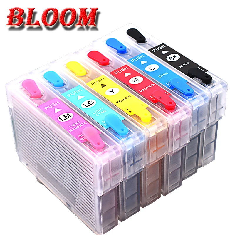 T0821-6COLOR 6 цветов многоразовый СНПЧ чернильный картридж для принтера EPSON RX590 rx560 с чипом автоматического сброса snpch lightning предложения чернильница полные чернила - Цвет: T0821-6COLOR