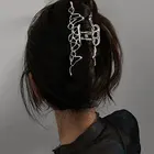 Заколка для волос нестандартной формы, серебристая элегантная заколка для волос в стиле ретро, металлические заколки для волос