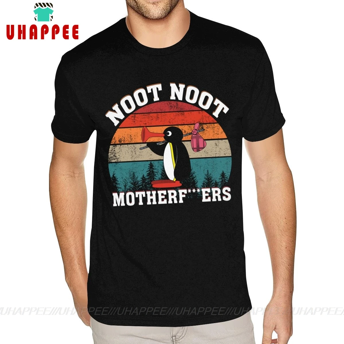 Noot Pingu хлопковые мужские футболки маленького размера с графическим