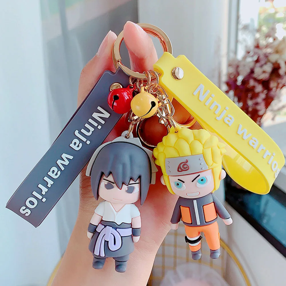 

Anime Figures Naruto Keychain Kakashi Uchiha Sasuke Keyring Cartoon NARUTO Figure Gaara Bag Pendant Kawaii Kids Toys Boy Gift