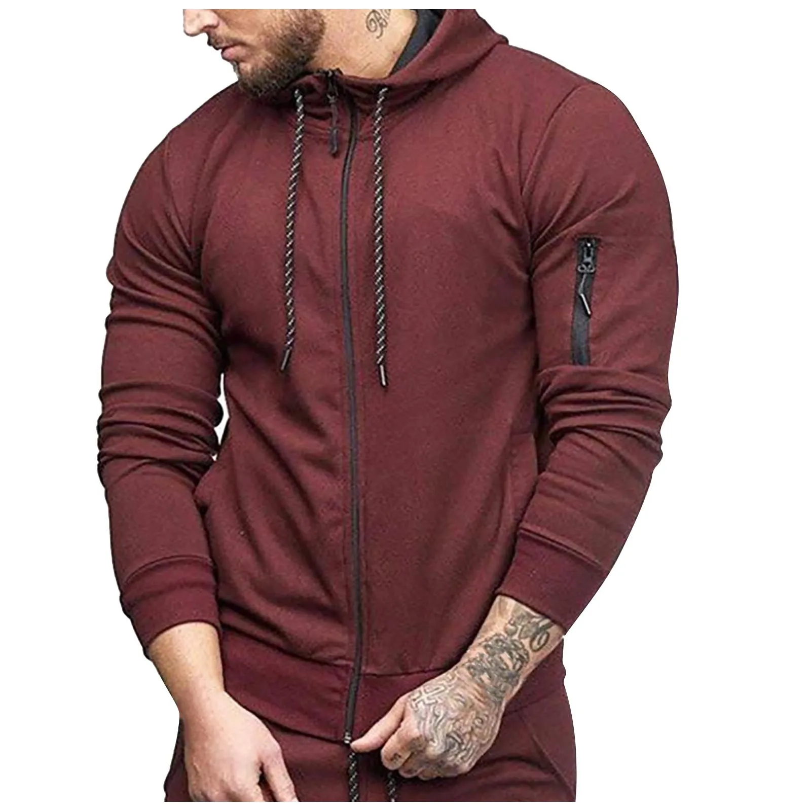 

Модный мужской свитшот на молнии, свитшот с длинным рукавом для мужчин, спортивная одежда, мужские осенние куртки с карманами moletom для мужчи...