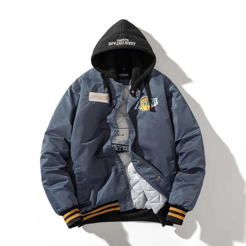 Куртка-бомбер мужская со съемным капюшоном и хлопковой подкладкой | Мужская