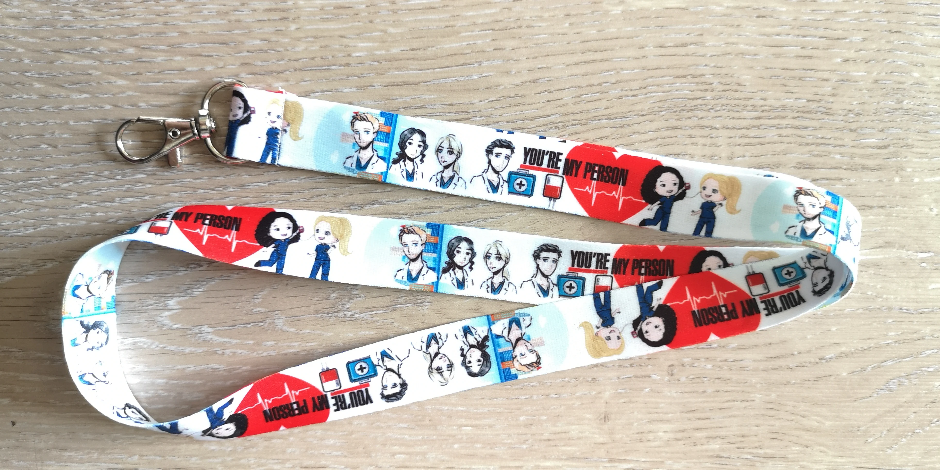 

10pcs/50pcs/100pcs Grey's Anatomy doctor nurse color mix lanyard Neck Strap Lanyard Mobile Phone Key Chain ID Badge Key Chain
