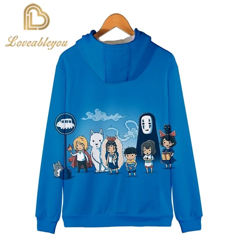 

2020 Hot Sale Spirited Away Zipper Jacket 3D Hoodies Sweatshirt Women Harajuku Children Hoodies Men Hoodie Tops