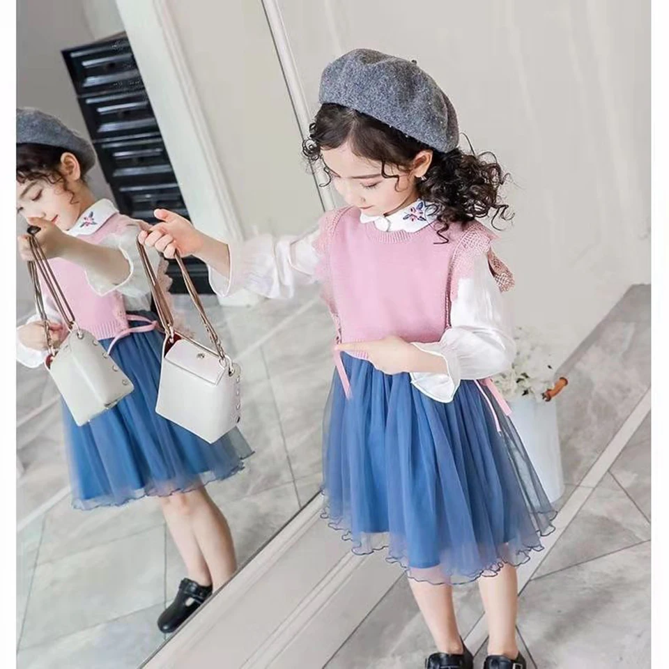 Модная одежда для маленьких девочек комплект из 2 предметов детей 3 4 5 6 7 8 9 10 11 12