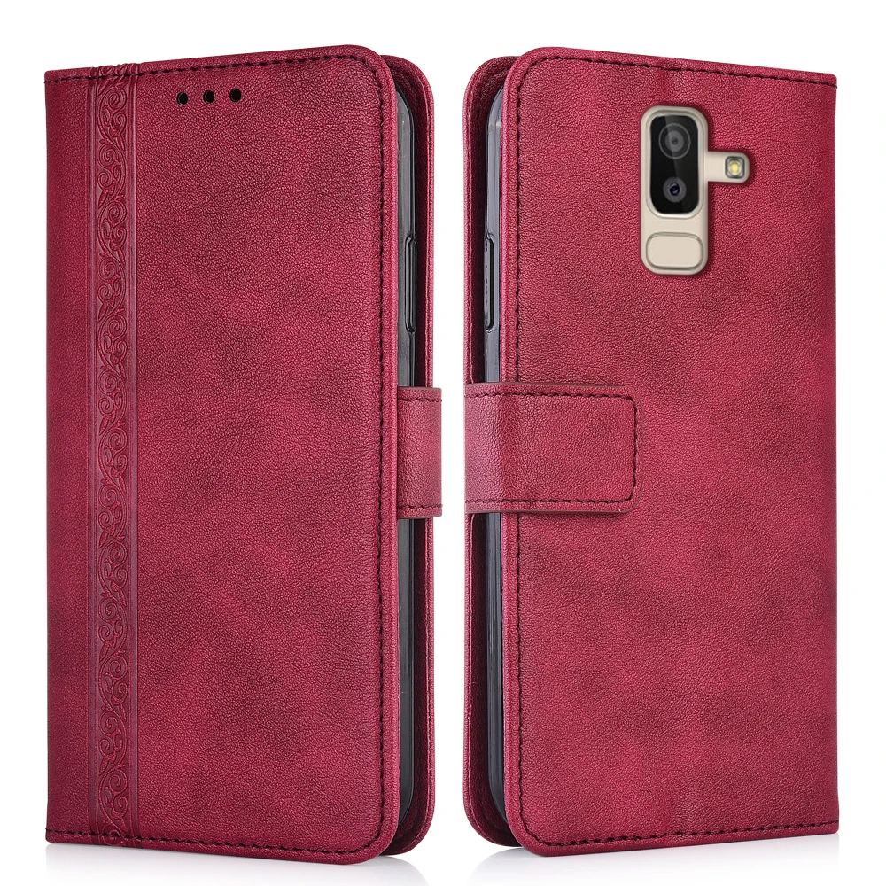Роскошный кожаный чехол-кошелек с откидной крышкой для Samsung Galaxy J8 2018 J810 SM-J810F 6