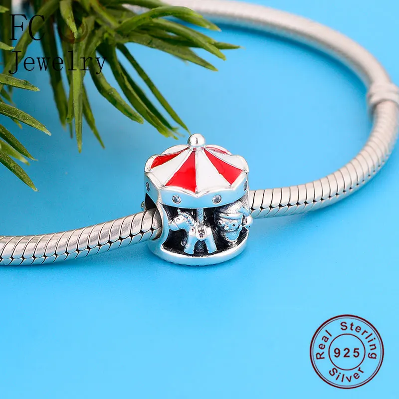FC Jewelry Fit Original Brand Charm Bracelet 100% 925 Silver Hat Penguin Unicorn Bruno Carousel Making Christmas Berloque 2019 | Украшения