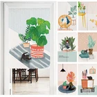 Японские подвесные Дверные Шторы Noren, шторы с мультяшным милым котом для кухни, спальни, ресторана, входной декор, дверные перегородки