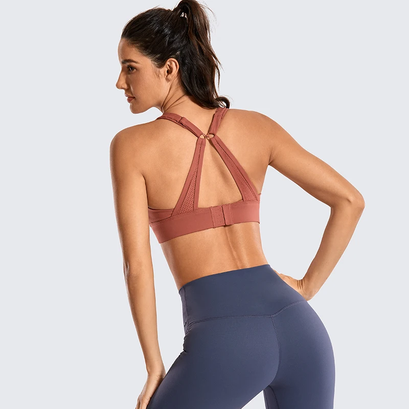 CRZ YOGA women's High Impact Wirefree мягкий тренировочный бюстгальтер с конвертируемый ремешок