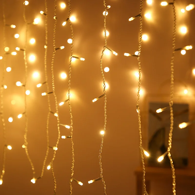 Новогоднее рождественское освещение наружное украшение 3,5 м 96led Droop 0,5 м Led занавес сосулька струнные огни Рождественские украшения для дома