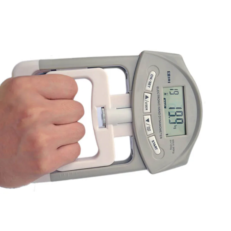 Eletrônico da Mão de Digitas Apertos da Mão do Prendedor Fortalece o Medidor de Medição Captura a Potência Dinamômetro Que Conta Automático 90 kg – 200lbs
