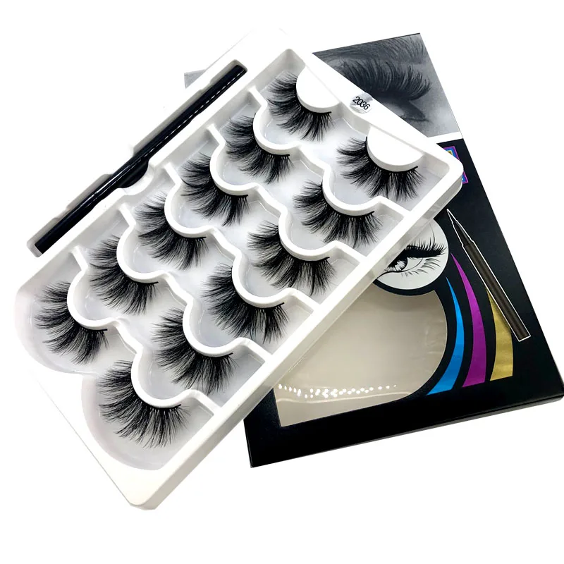 

New Self-priming false eyelashes Liquid Eyeliner& False Eyelashes Set Waterproof Long Lasting Eyelash Extension Tools