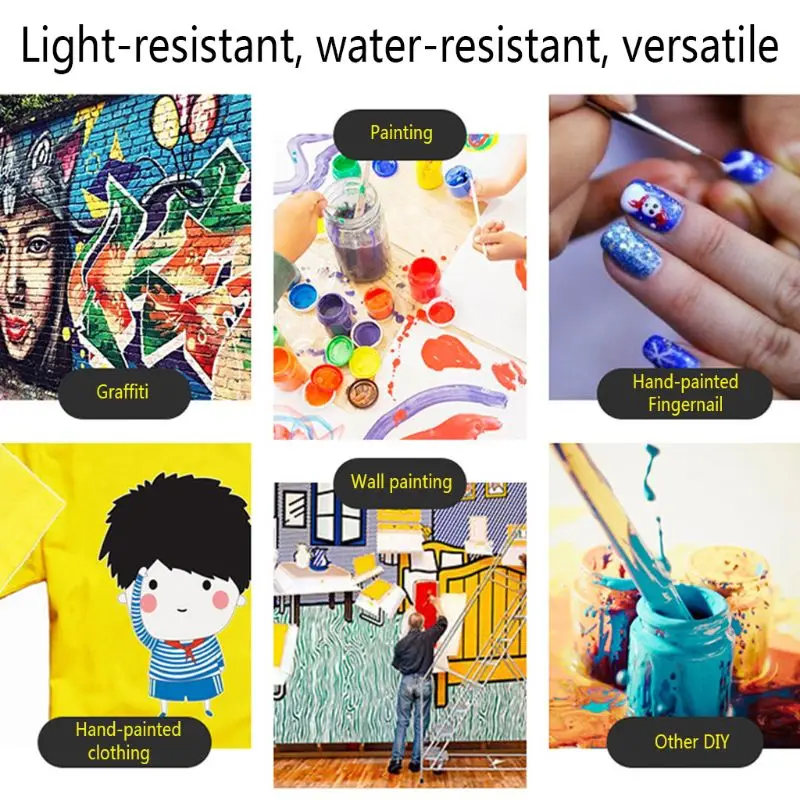 

2ml 12 Vibrant Colors Washable Gouache Paint for Kids School Finger Paint
