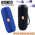 Портативная стереоколонка Bluetooth, беспроводная и водонепроницаемая басовая Колонка для использования на открытом воздухе, с сабвуфером, совместима с AUX, TF,