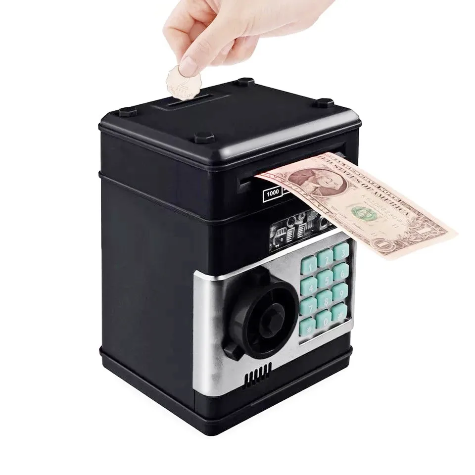 

New Electronic Piggy Bank ATM Password Money Box Cash Coins Saving Box Safe Box Automatic Deposit Banknote Christmas Gift