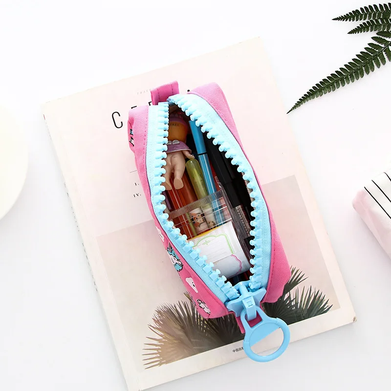 Чехол для карандашей тканевый большой с изображением единорога | Канцтовары