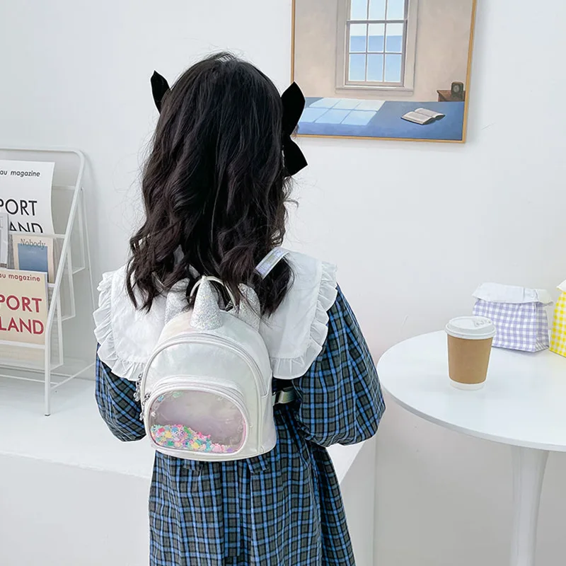 Children's Bag Cartoon Cute Sequined Unicorn Mini Backpack Kindergarten School Bag Baby Backpack Christmas Gifts