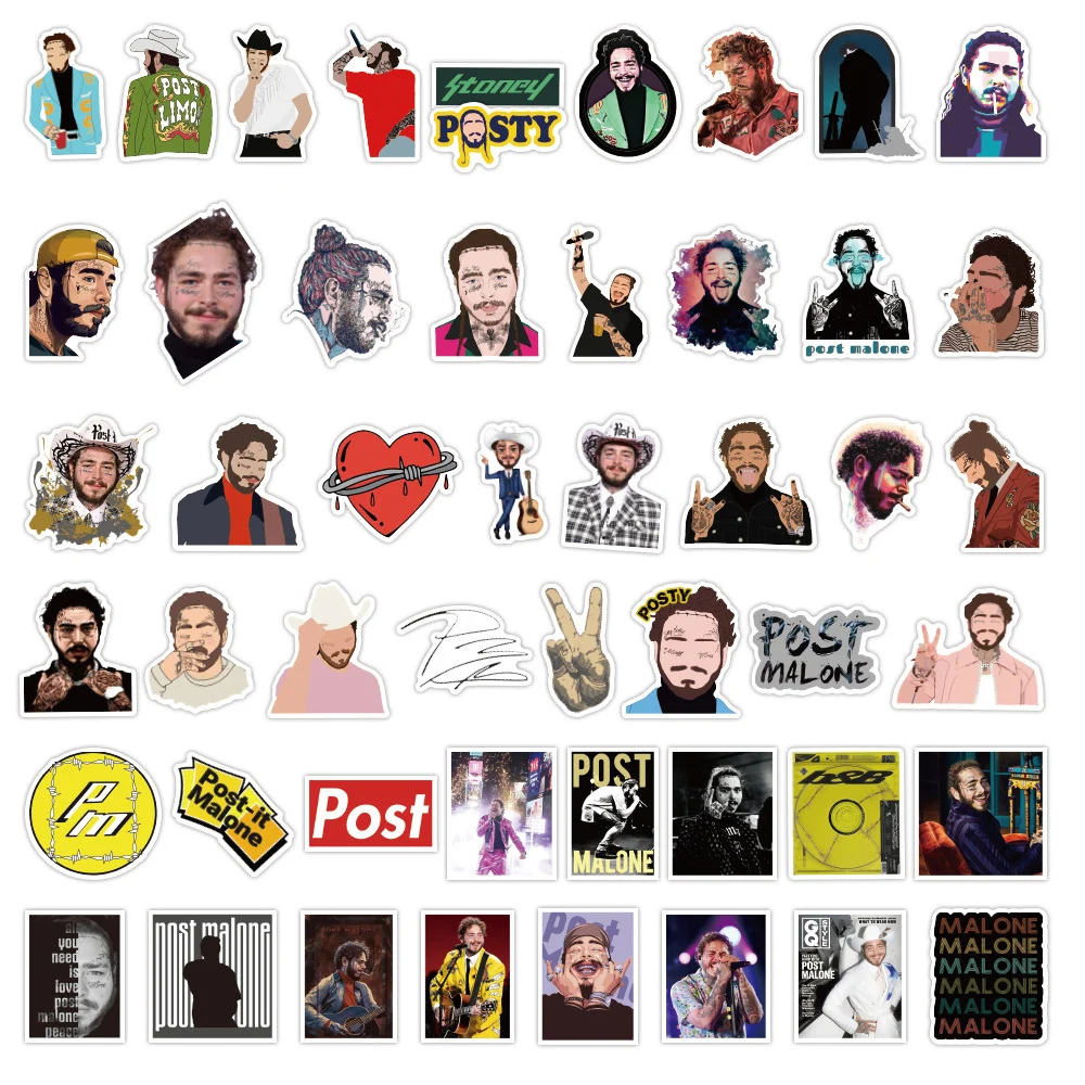 103050pcs singer post malone stickers laptop guitar luggage fridge skateboard phone waterproof cool sticker decal kid toys free global shipping