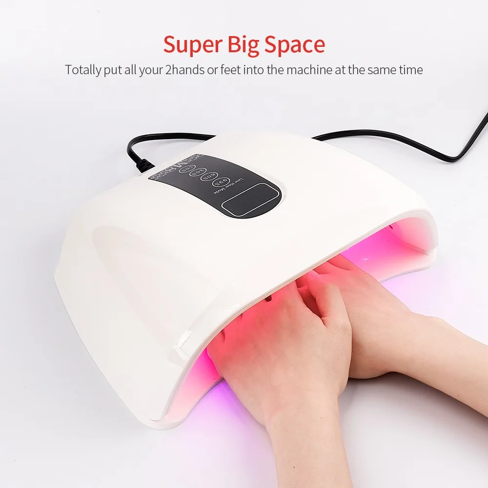 

96W 48LED Lights Nail Dryer Red Light Fast Drying LED Nail Lamp Tow Hand Big Lamp Gel Polish Dryer Timer Smart Nail Art Toolsnew