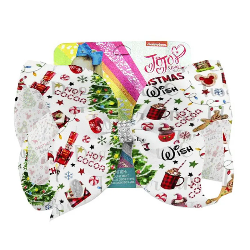 

NEW Elk Santa Claus TREE .Bows 8 inch Large Bows with Hair Clip Hairpin Hair Accessories for Girls Teens Party