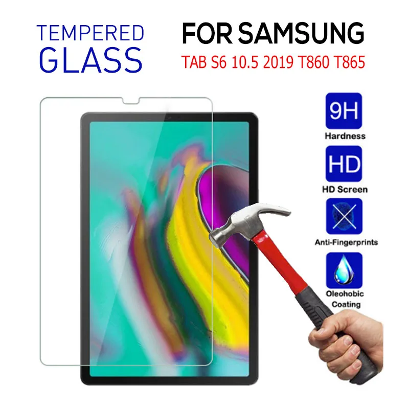

Закаленное стекло для Samsung Galaxy Tab S6 10,5 2019 T860 T865, Ультрапрозрачная Защитная пленка для экрана HD для Samsung Tab S6 10,5