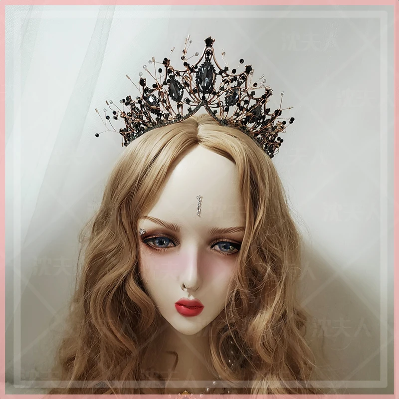 Свадебная Черная Корона в стиле ретро Дева Мария Лолита сказочная Готическая