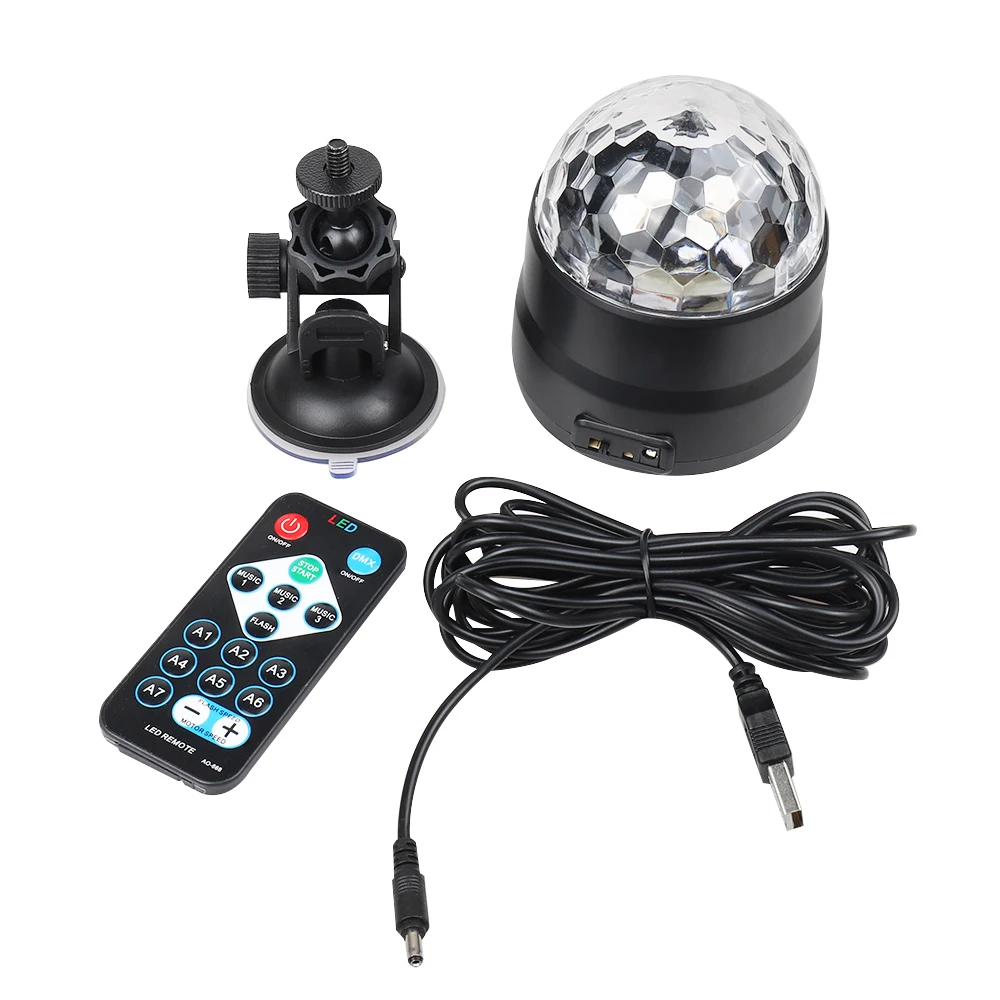 Миниатюрный светодиодный RGB-шар для автомобиля лампа сценического освещения со