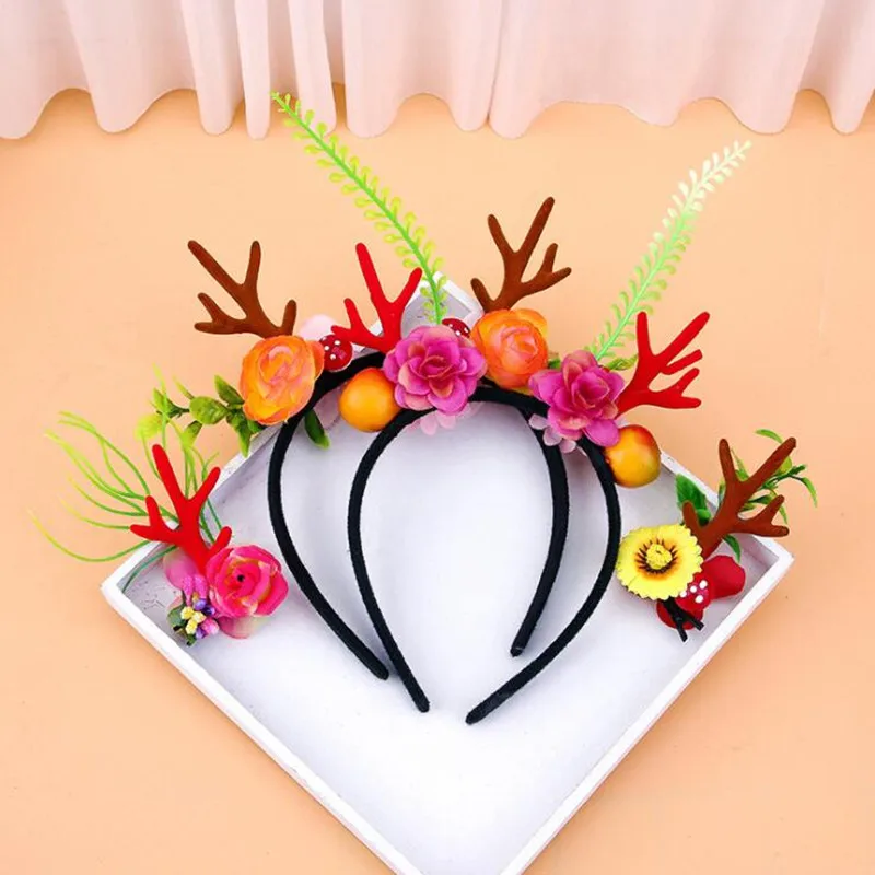 

2021 новый цветок оголовье заколки для волос для женщин и девушек, для девочек, в форме рогов оленя оленей, повязки для волос, аксессуары для во...