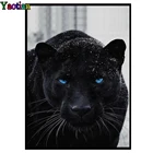 Алмазная живопись Yaotian 5D сделай сам, современное животное, искусство, Черная пантера, Алмазная мозаика, вышивка крестиком, украшение для дома, новая распродажа