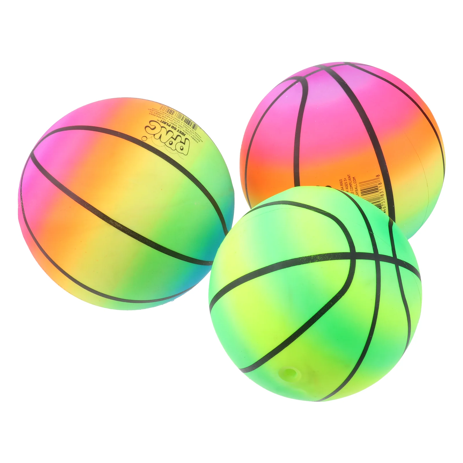 

3 Pcs 16 Rainbow Balls Elastic Eco-friendly PVC Beach Play Kickball Flap Children for Indoor Outdoor