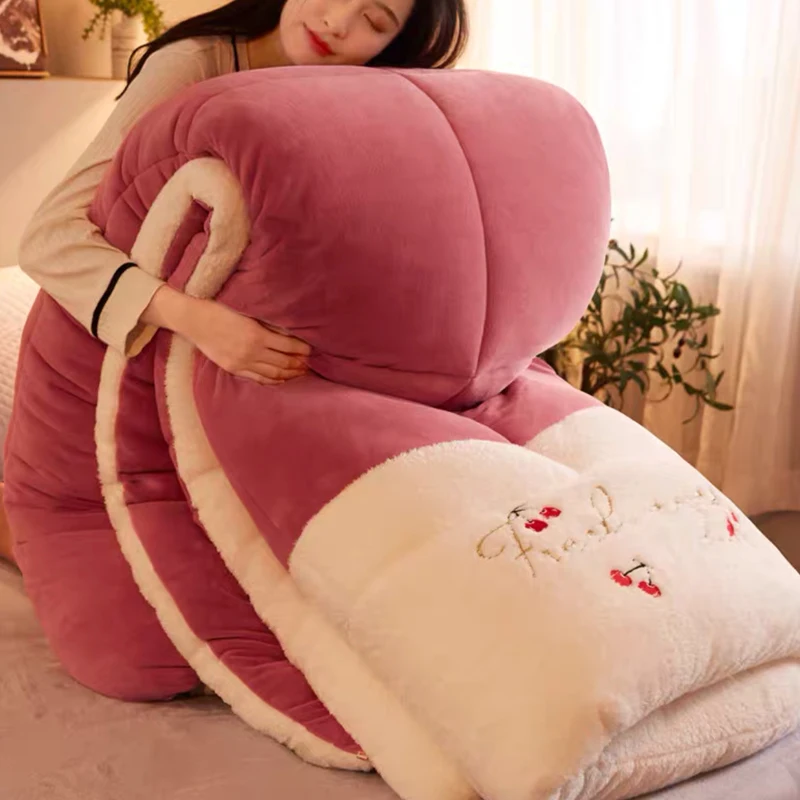 Кашемировое бархатное одеяло из ягненка теплое Толстое Зимнее шерстяное