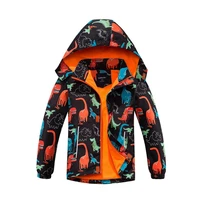 new spring autumn children outerwear jackets sport fashion kids dinosaur jackets double deck polar fleece waterproof windproof