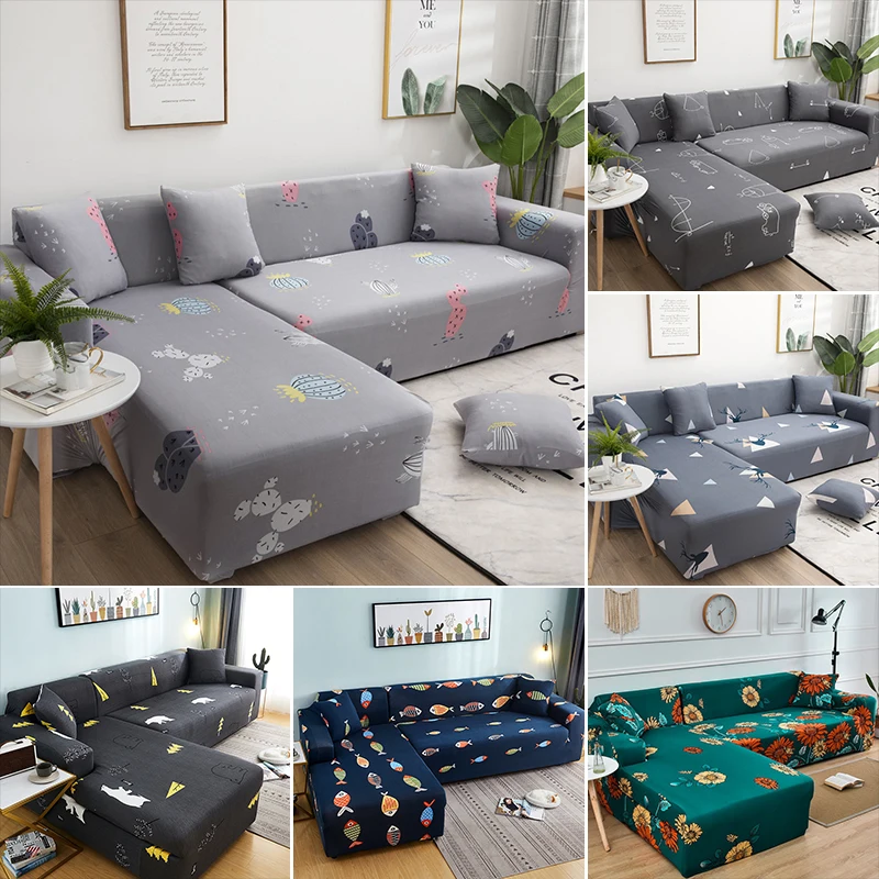 Чехол для дивана с геометрическим рисунком эластичный чехол в гостиную угловой