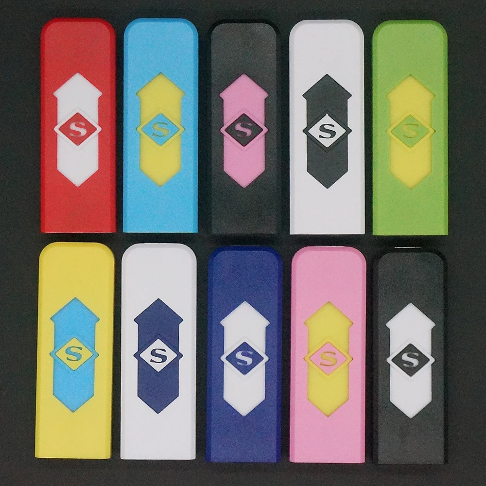 40 шт./лот оптовая продажа ветрозащитная USB Зажигалка перезаряжаемая Бездымная