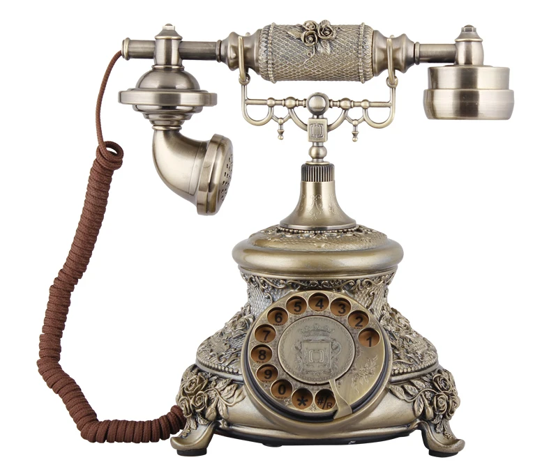 Ретро Телефон проводной старинный поворотный циферблат классический винтажный