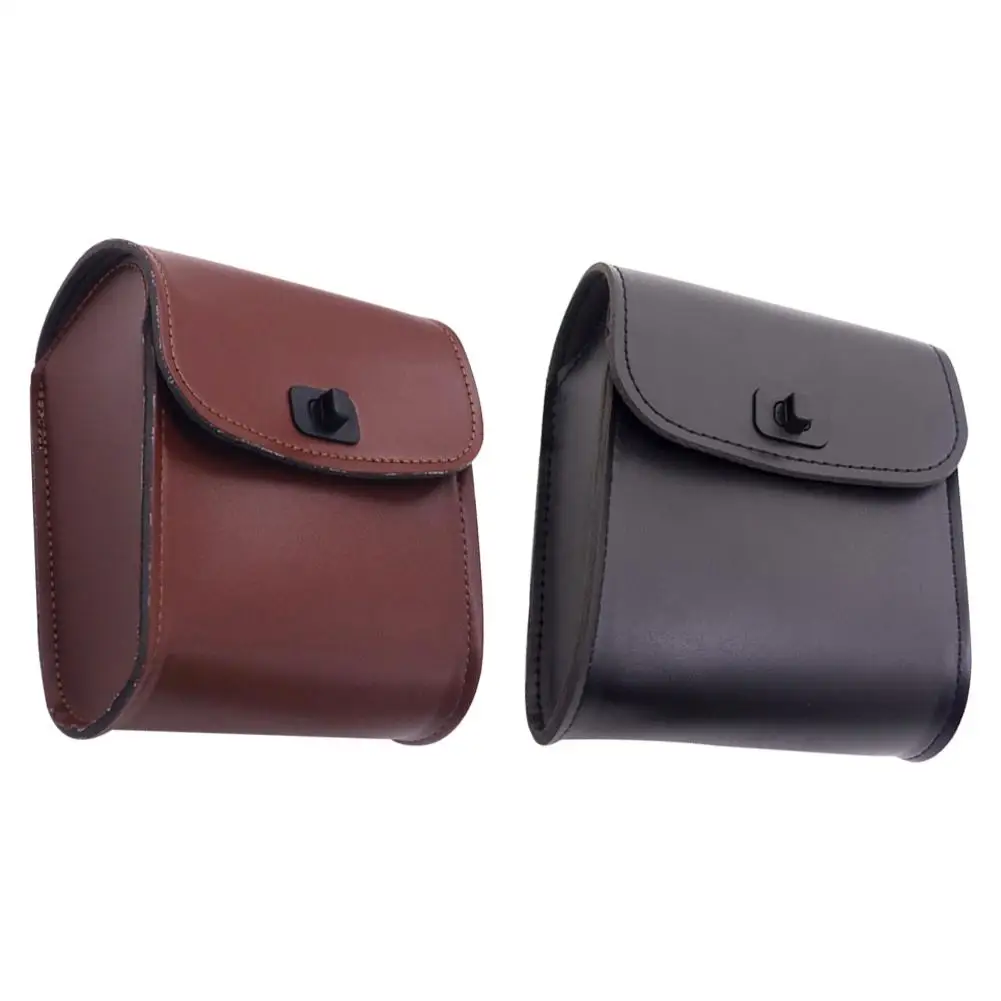 

Black/Brown Waterproof Universal Motorcycle Leather Luggage Storage Interior Weather Proof Side Saddle Bag Waist Leg Bag