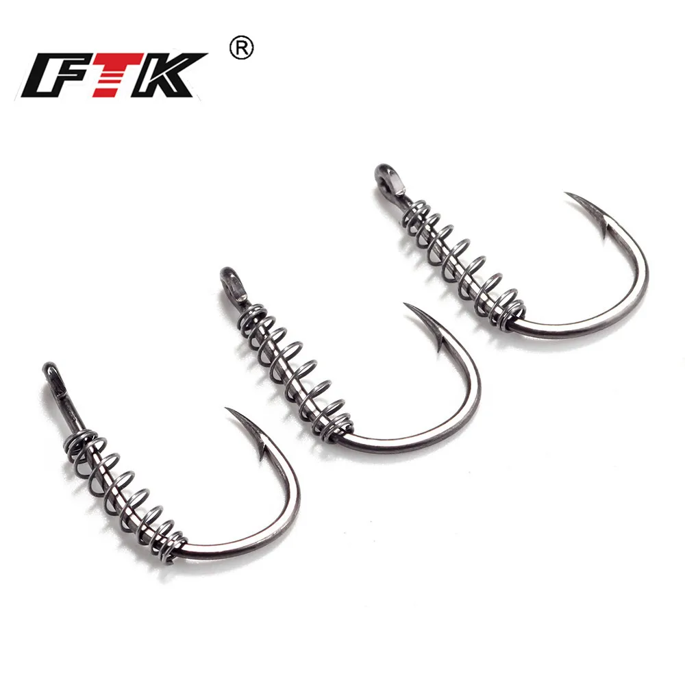FTK 25 шт. пружинный крючок для ловли карпа зазубриный круг взрывной аксессуары