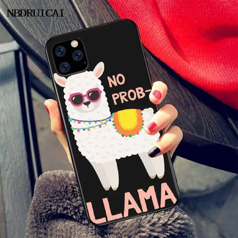Чехол для телефона PENGHUWAN No Prob Lama Llama Alpacas черный чехол из ТПУ с корпусом iPhone 11 pro XS MAX