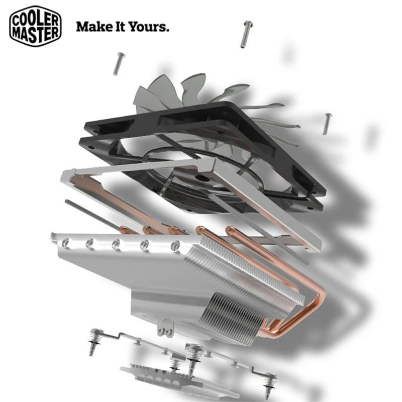 

Cooler Master CPU Cooler 5 heatpipe 12cm LED fan For Mini Case HTPC Quiet Intel AMD Desktop PC Computer CPU cooling radiator fan