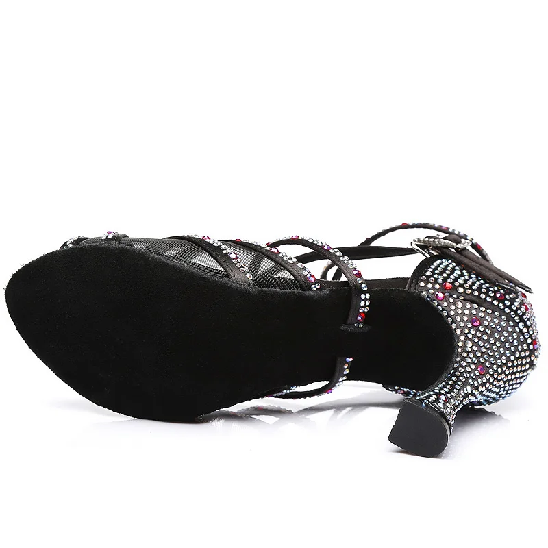 Women Shoes Latin Dance Shoes Waltz Party Square Jazz Shoes Ladies Ballroom Dance Shoes Samba Heels Suede Sole JuseDanc