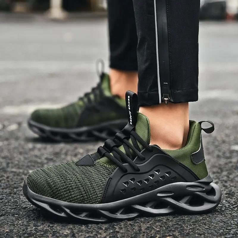 

2021 New Steel Toe Cap Man Safety Shoes Puncture-Proof Light Work Boots Comfortable Breathable Working Shoe For Men Dropshipping