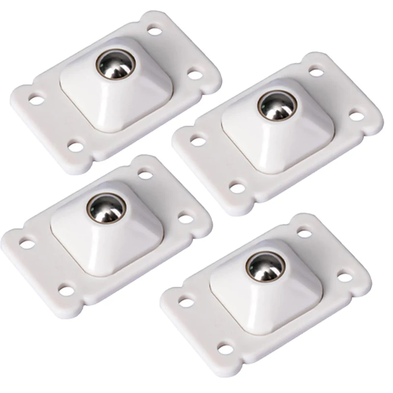 

4pcs Stainless Steel Adhesive Pulley Furniture Universal Storage Box Roller Self Casters Pulley For Cabinet Trash 360° Caster