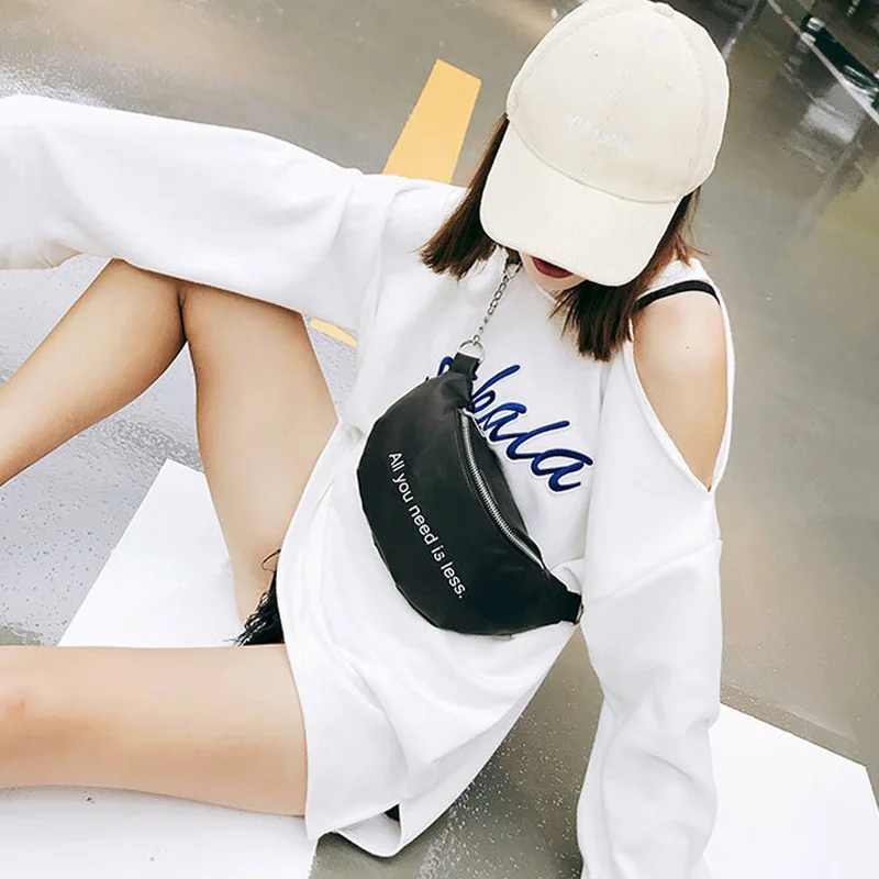 Женская поясная сумка с буквенным принтом модная нагрудная из искусственной